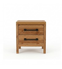 Toffee Timber Look Bedside Table with Drawers
